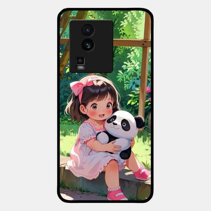 blush panda glossy metal case cover for Iqoo Neo 7 Pro 5G