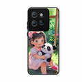 blush panda glossy metal case cover for Motorola Edge 50