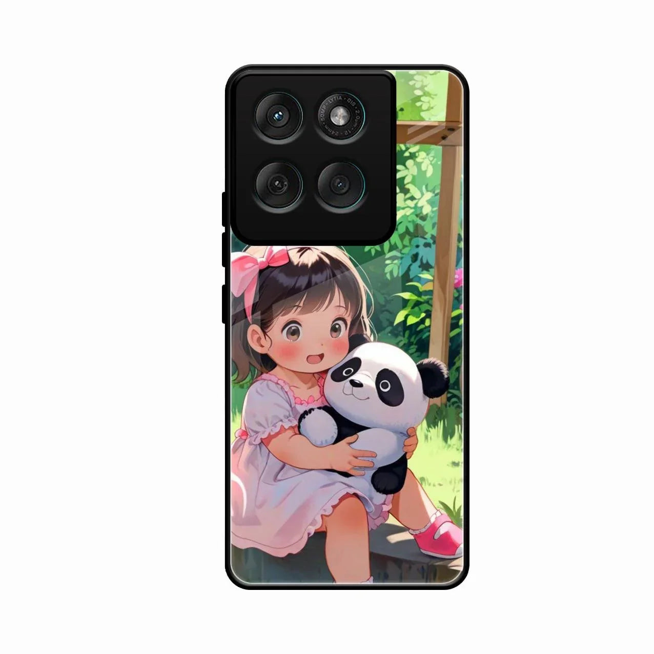 blush panda glossy metal case cover for Motorola Edge 60 5G