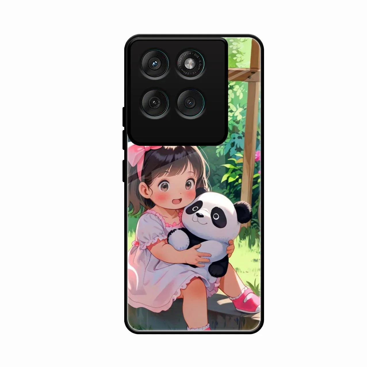 blush panda glossy metal case cover for Motorola Edge 60 Pro 5G