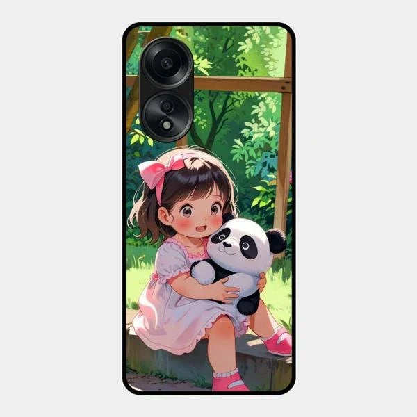 blush panda glossy metal case cover for Oppo A58