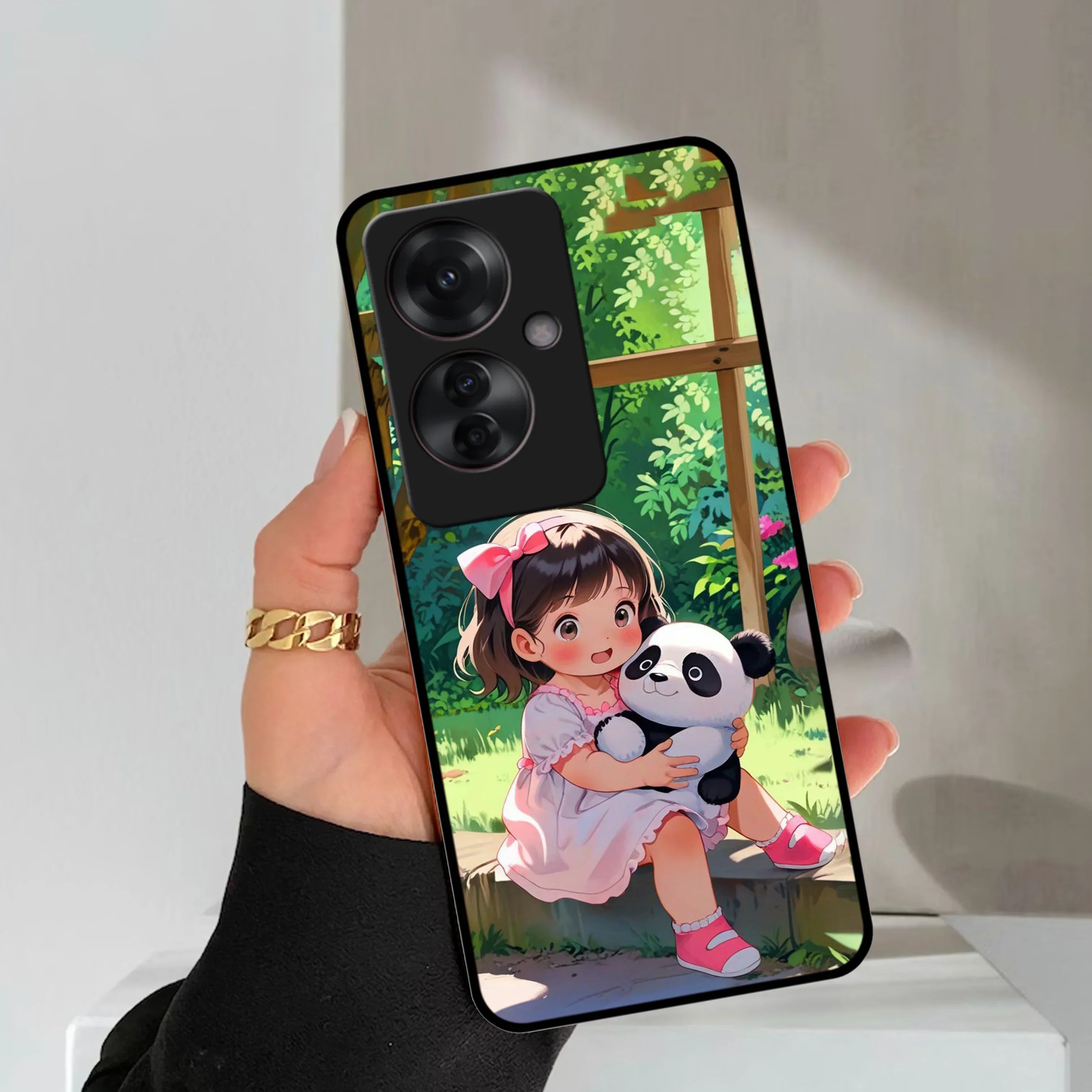 Blush & Panda Glossy Metal Case Cover For Oppo - ShopOnCliQ