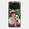 blush panda glossy metal case cover for Poco X6 Pro 5G