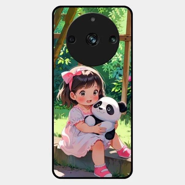 blush panda glossy metal case cover for Realme 11 Pro 5G
