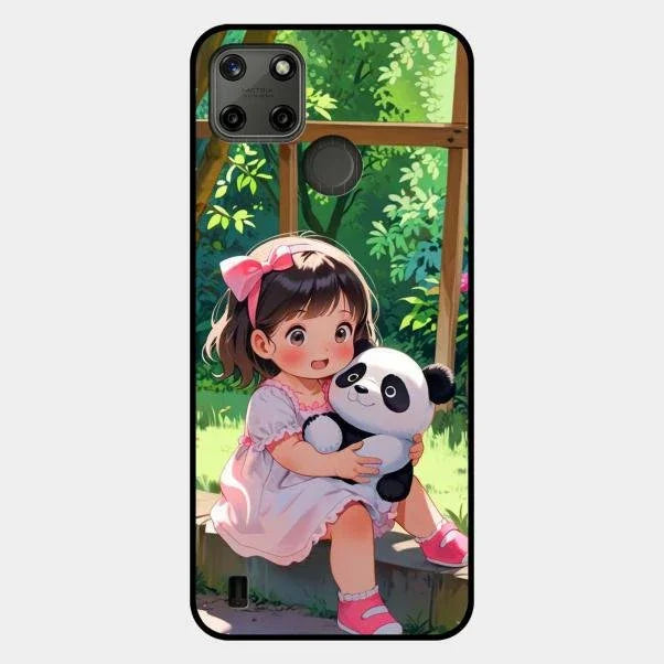 blush panda glossy metal case cover for Realme C21Y
