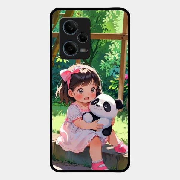 blush panda glossy metal case cover for Redmi Note 12 Pro 5G