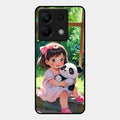 blush panda glossy metal case cover for Redmi Note 13 Pro 5G