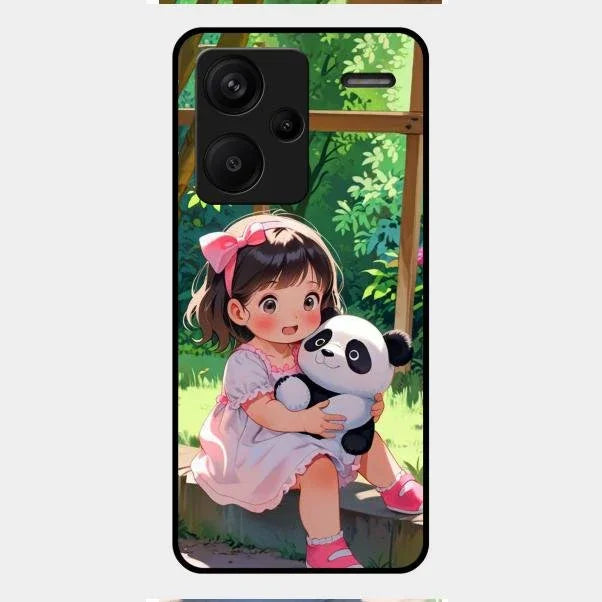 blush panda glossy metal case cover for Redmi Note 13 Pro Plus 5G