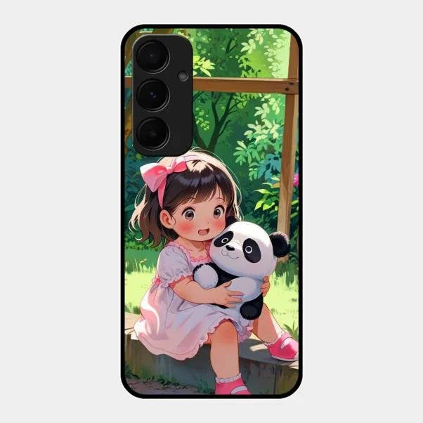 blush panda glossy metal case cover for Samsung Galaxy A35 5G