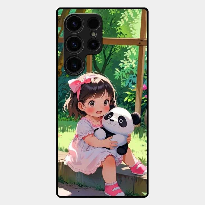 blush panda glossy metal case cover for Samsung Galaxy S23 Ultra 5G