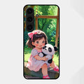 blush panda glossy metal case cover for Samsung Galaxy S25 FE 5G