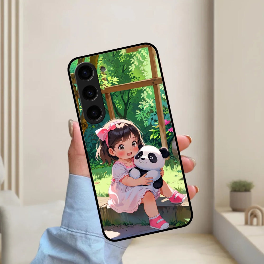 Blush & Panda Glossy Metal Case Cover For Samsung