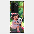 blush panda glossy metal case cover for Vivo V27 Pro 5G