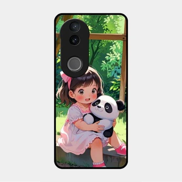 blush panda glossy metal case cover for Vivo V50E 5G