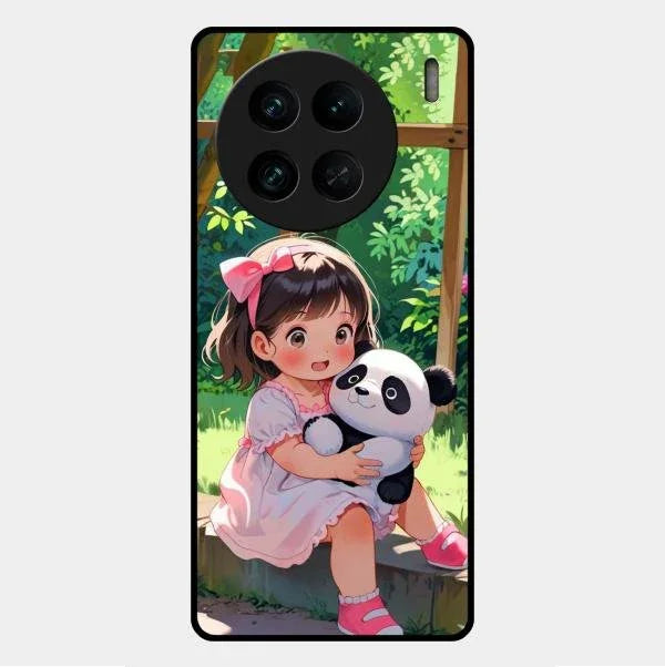 blush panda glossy metal case cover for Vivo X90 Pro 5G