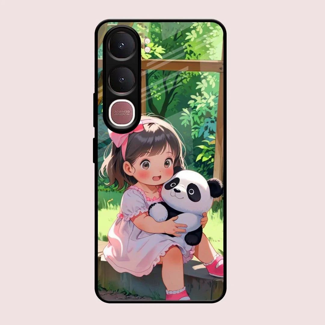 blush panda glossy metal case cover for Vivo Y31 5G