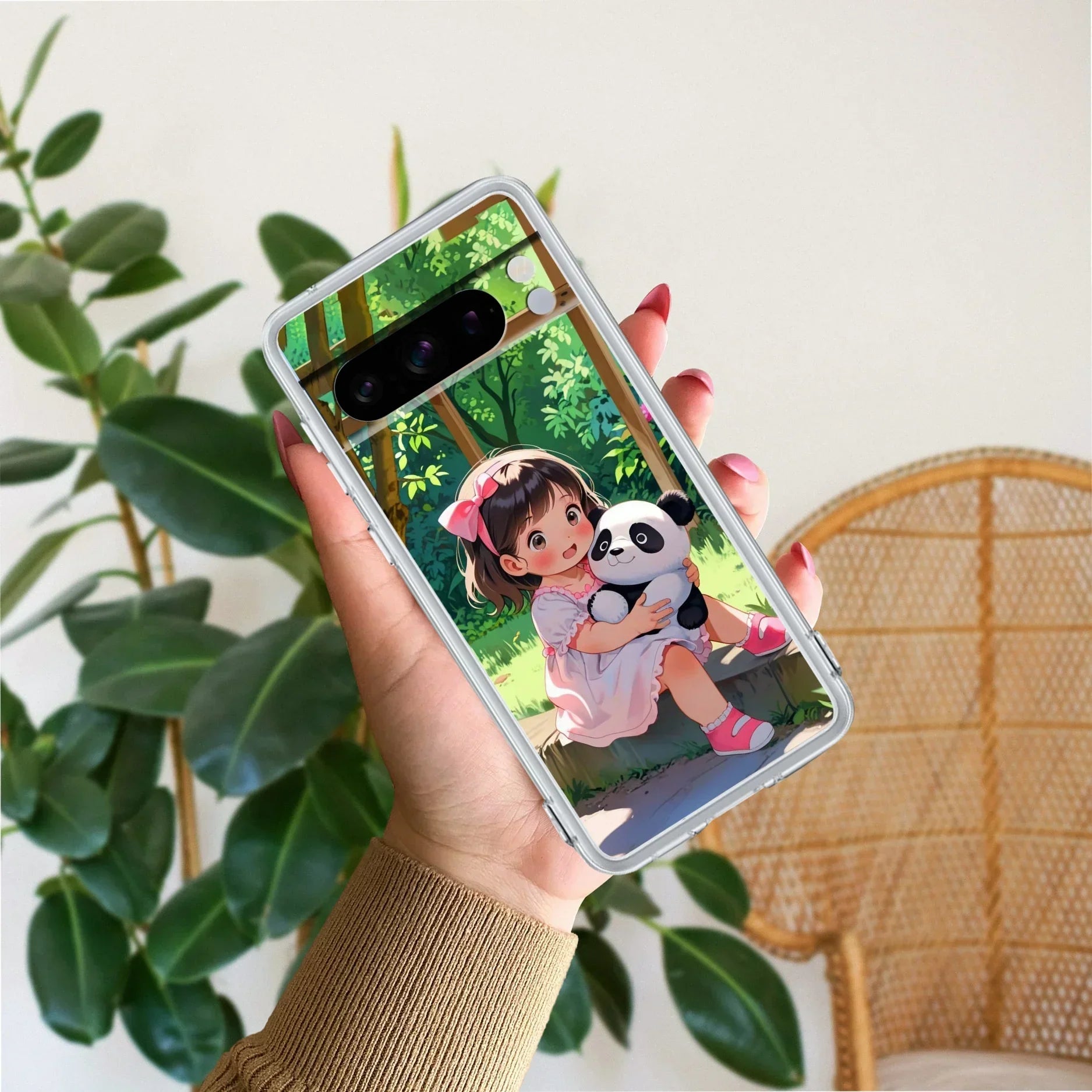 Blush & Panda Transparent Silicon Case For Google Pixel 8 Pro 5G