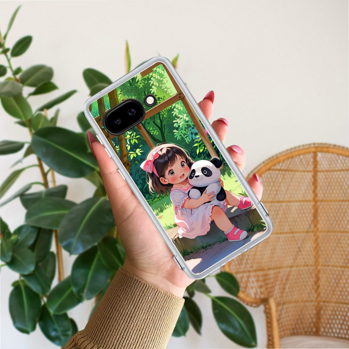 Blush & Panda Transparent Silicon Case For Google