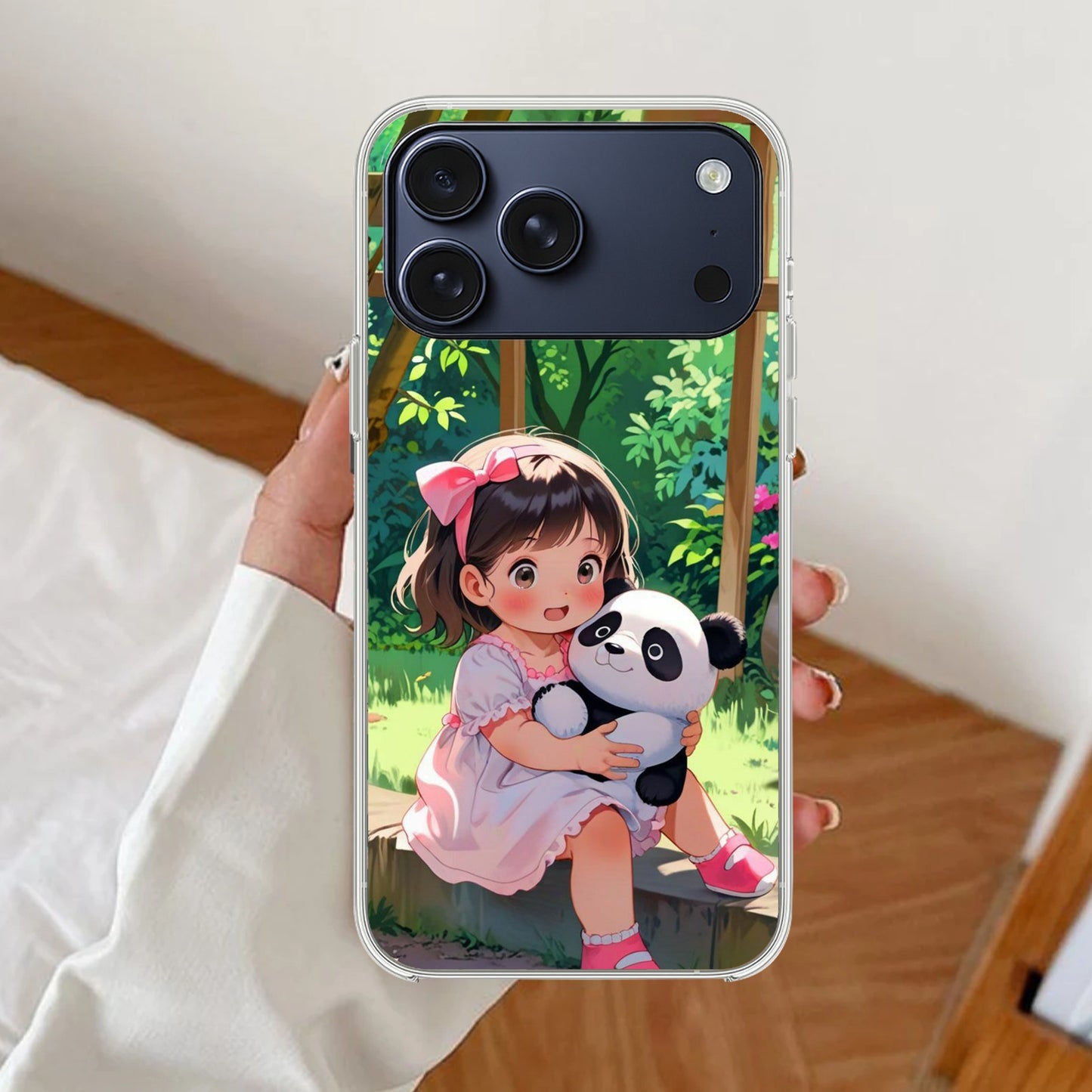 Blush & Panda Transparent Silicon Case For iPhone