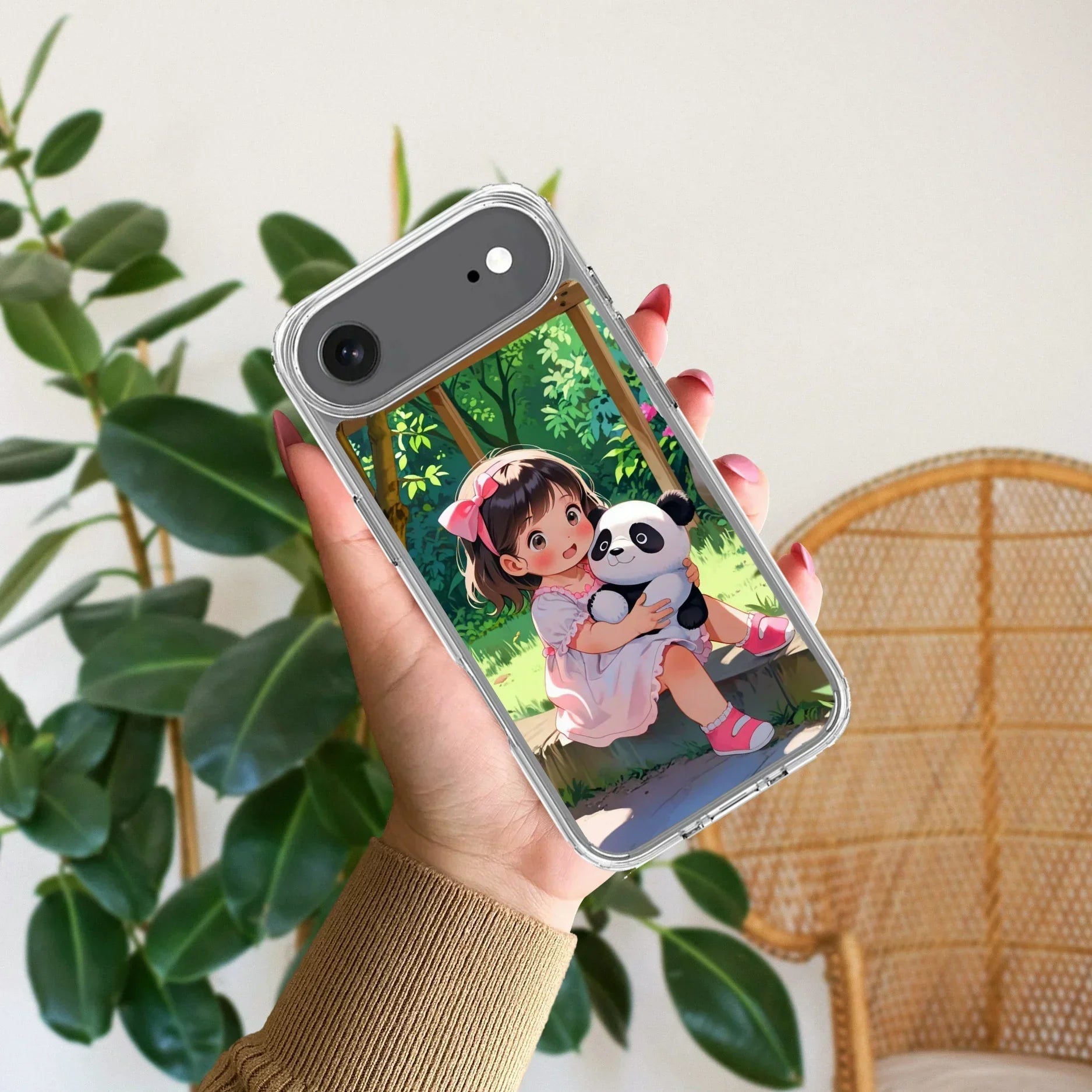 Blush & Panda Transparent Silicon Case For iPhone