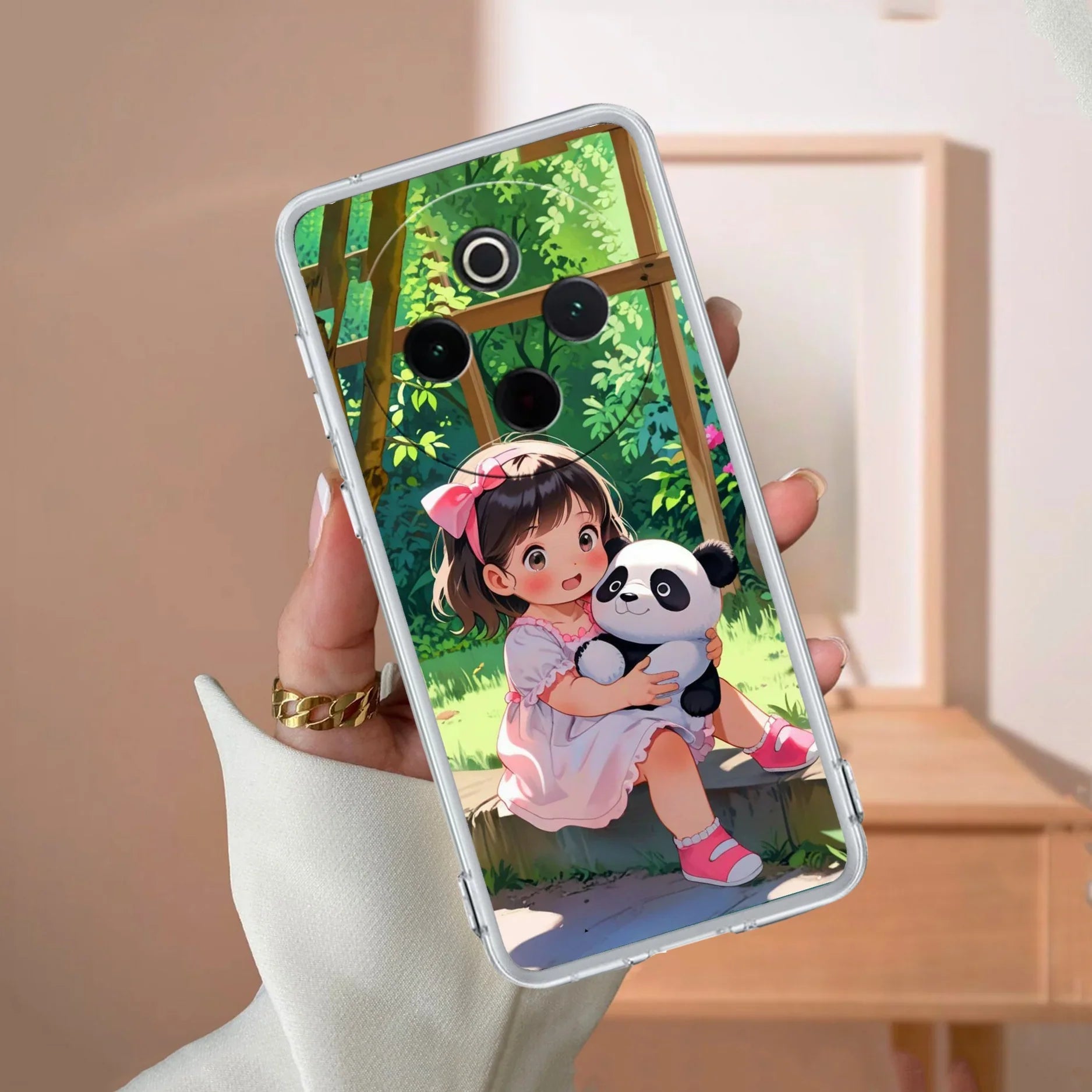 Blush & Panda Transparent Silicon Case For iQOO Z10 5G