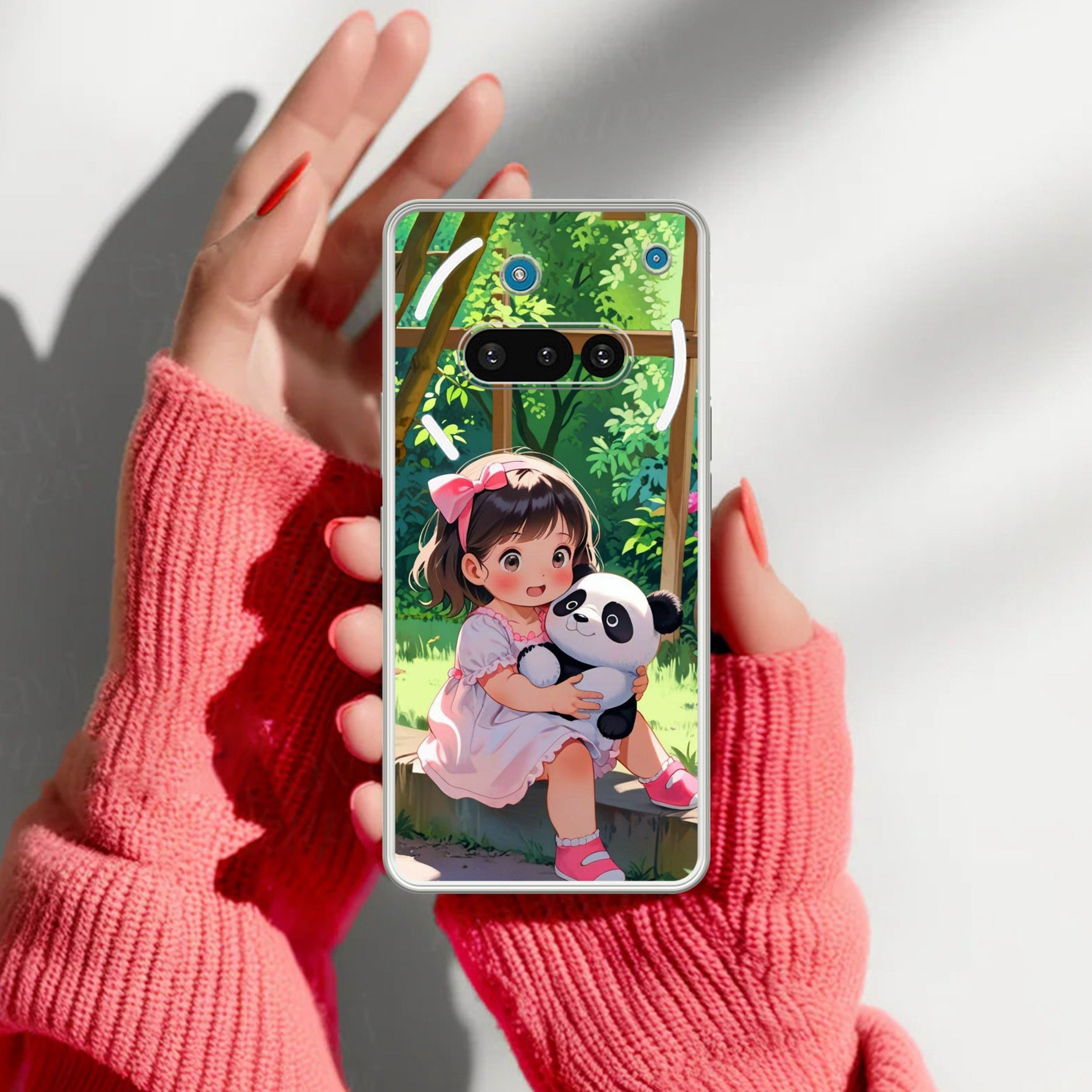 Blush & Panda Transparent Silicon Case For Nothing Phone 3A 5G