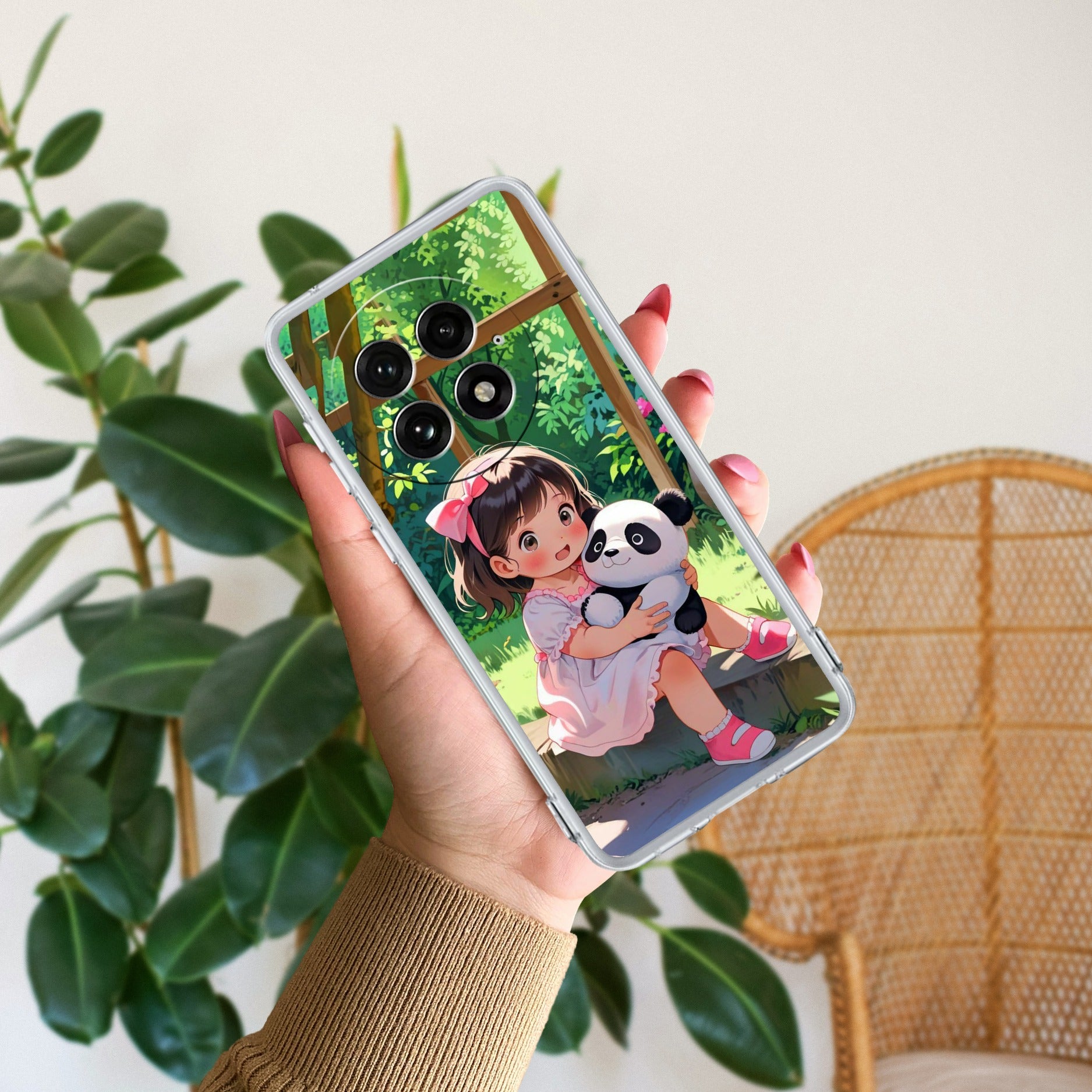 Blush & Panda Transparent Silicon Case For OnePlus 13 5G