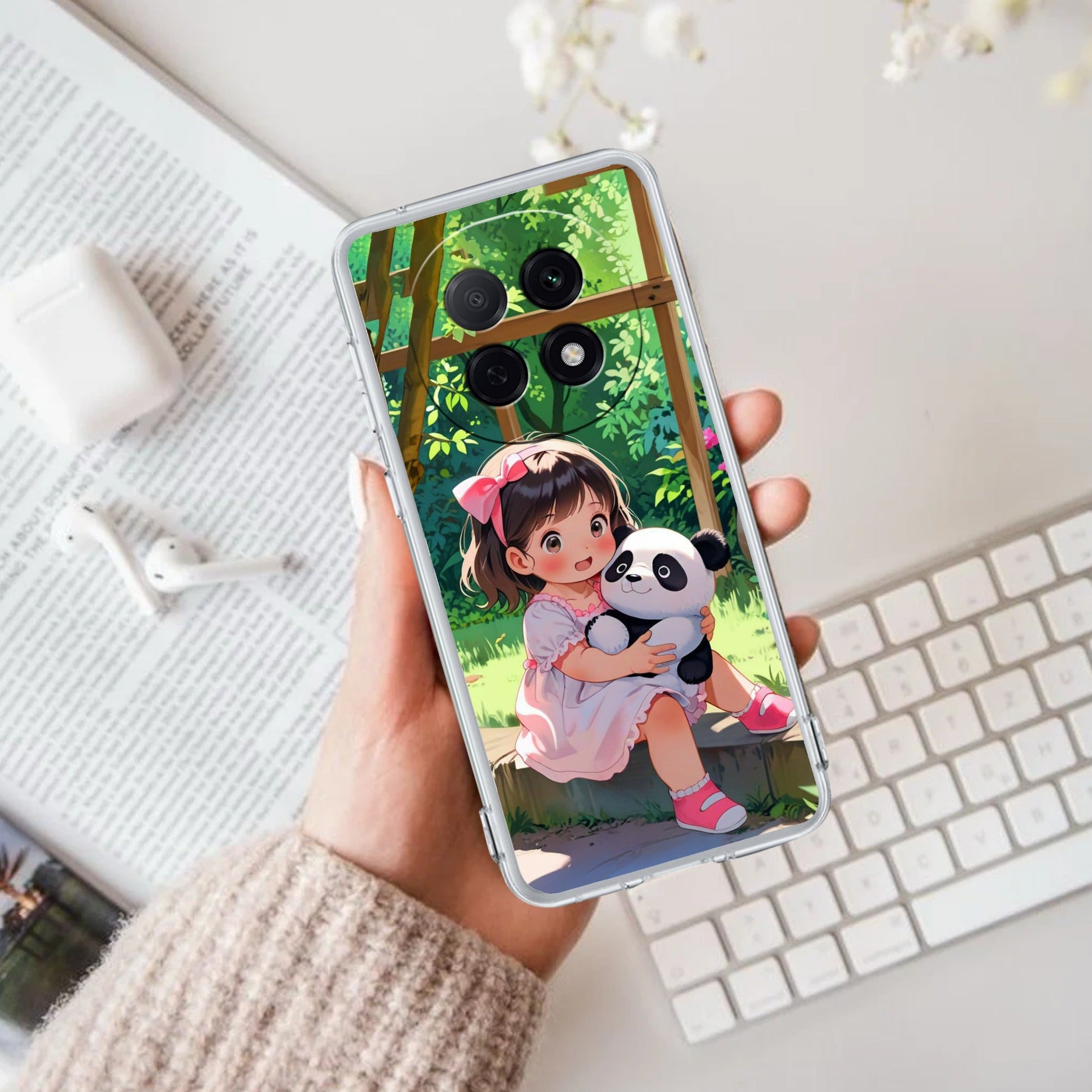 Blush & Panda Transparent Silicon Case For Oppo F29 Pro 5G