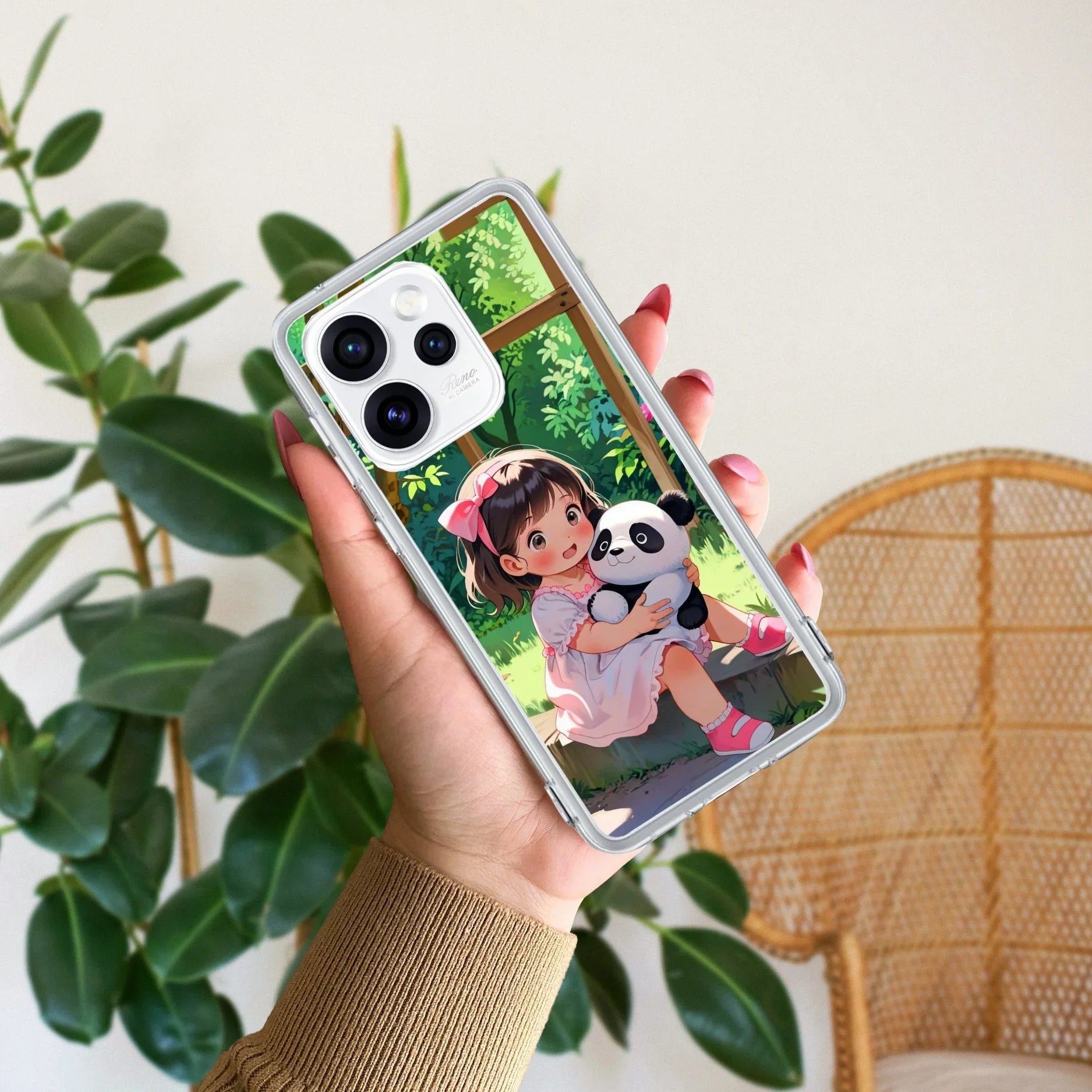 Blush & Panda Transparent Silicon Case For Oppo Reno15 Pro 5G