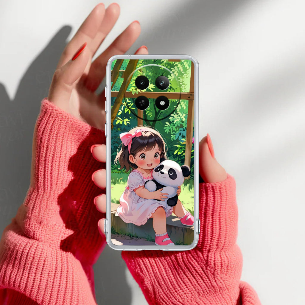 Blush & Panda  Transparent Silicon Case For Realme 15 Pro 5G