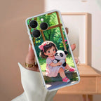 Blush & Panda  Transparent Silicon Case For Realme GT 7 5G