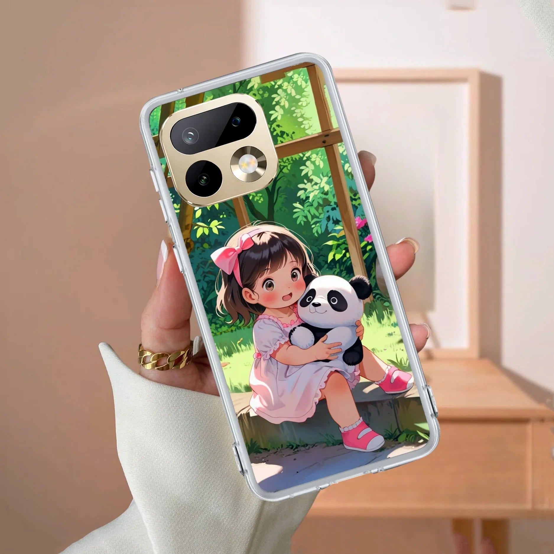 Blush & Panda  Transparent Silicon Case For Realme GT 7T 5G
