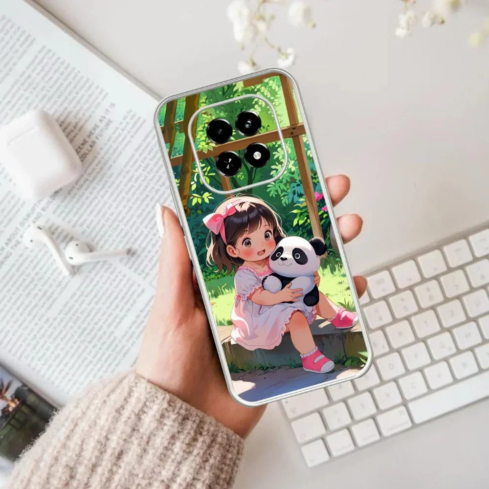 Blush & Panda  Transparent Silicon Case For Realme C65 5G