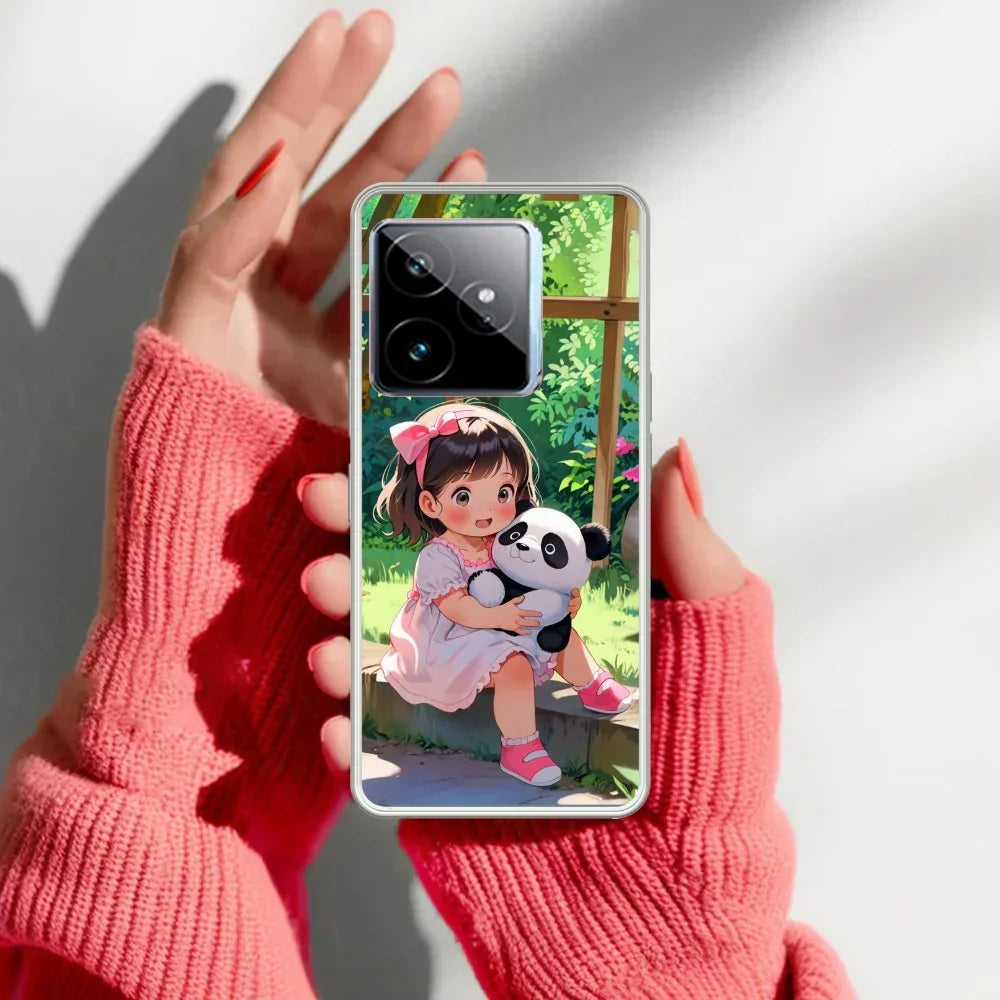 Blush & Panda  Transparent Silicon Case For Realme GT 7 5G