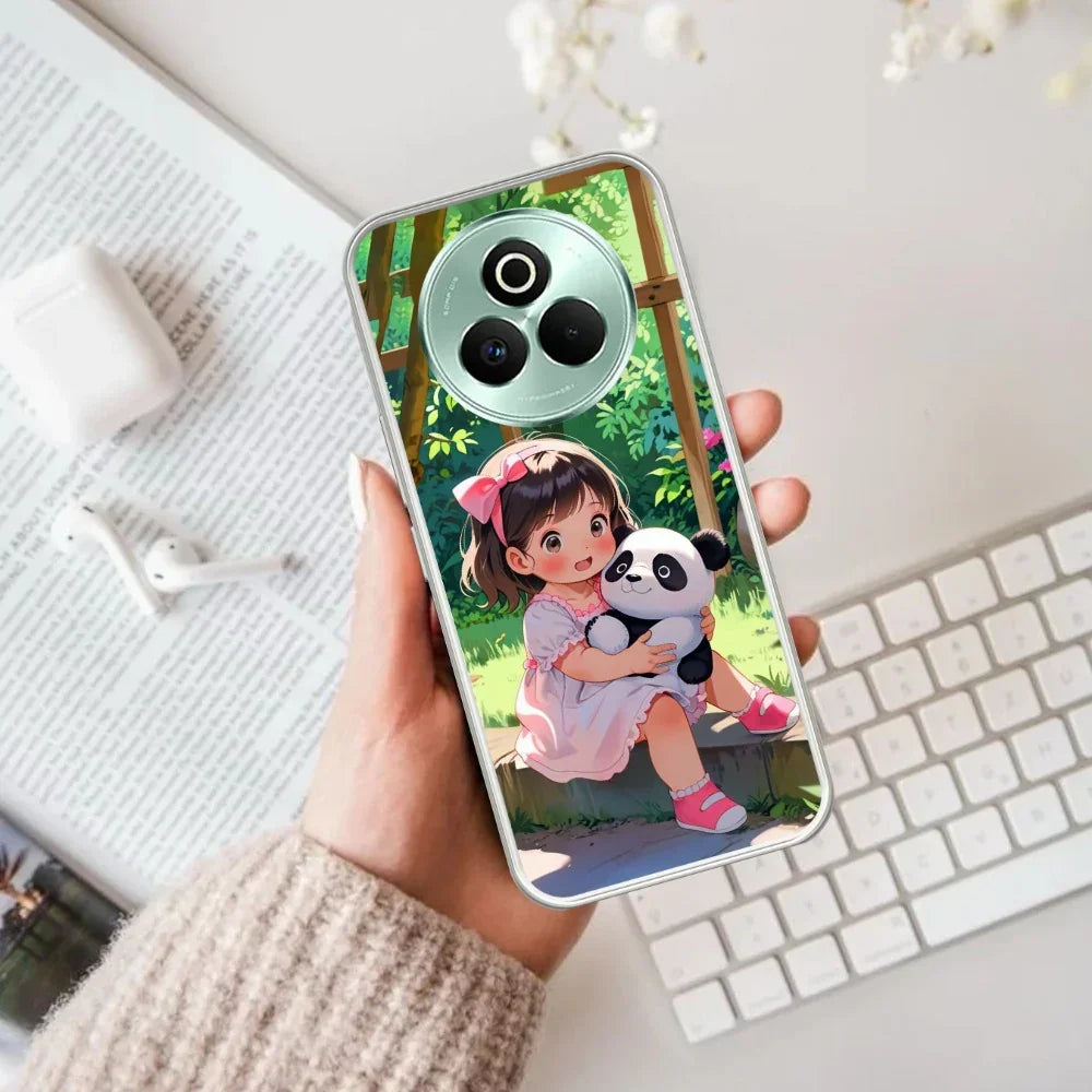 Blush & Panda  Transparent Silicon Case For Realme Narzo 70 Pro 5G