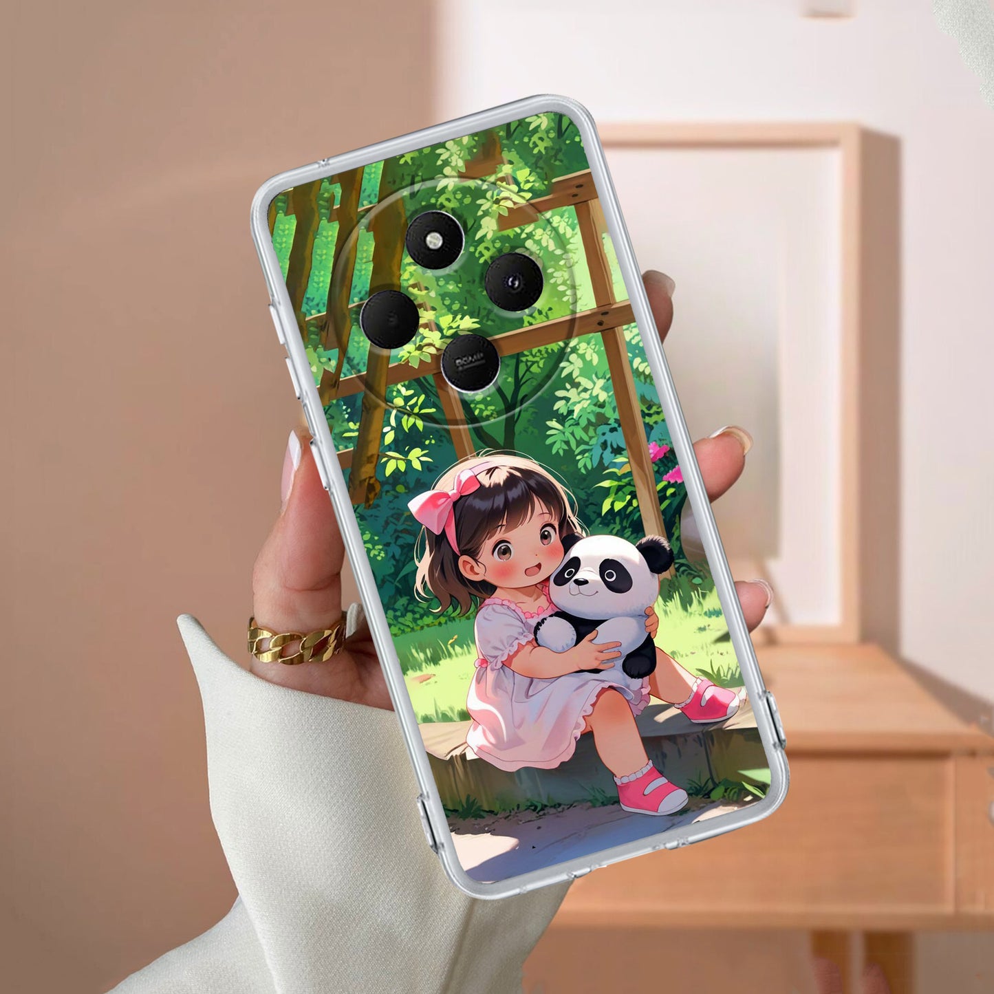 Blush & Panda Transparent Silicon Case For Redmi/Xiaomi