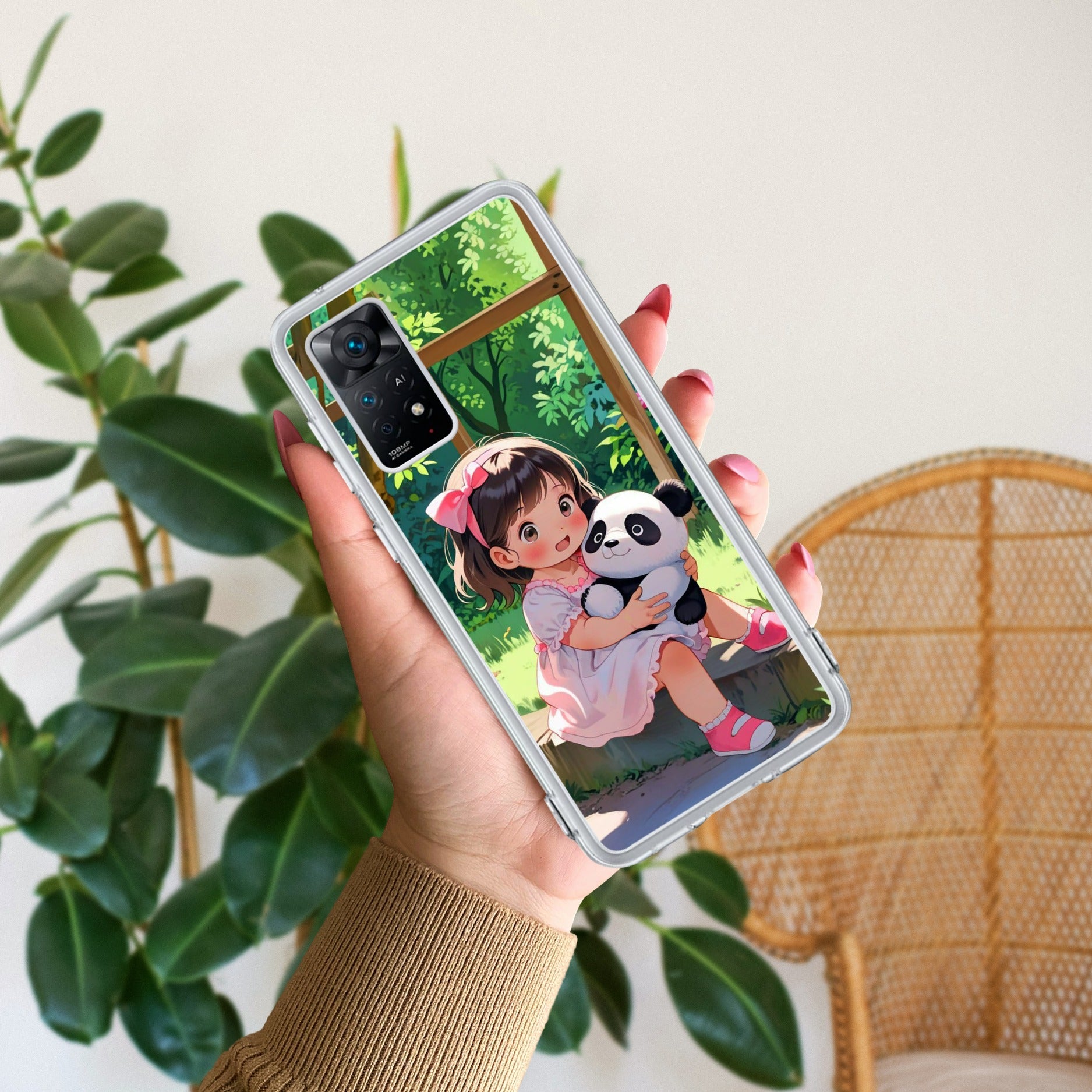 Blush & Panda Transparent Silicon Case For REDMI Note 14 SE 5G