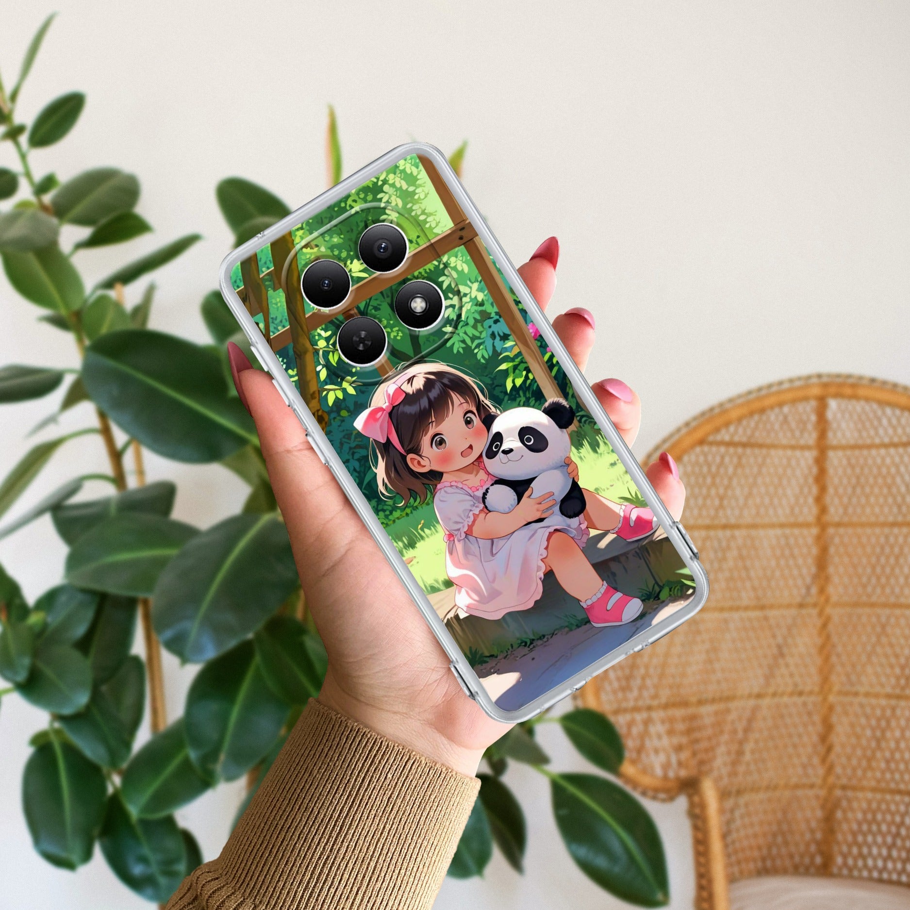 Blush & Panda Transparent Silicon Case For Redmi Note 15 5G