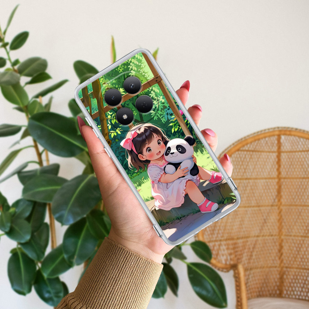 Blush & Panda Transparent Silicon Case For Redmi Note 15 Pro 5G