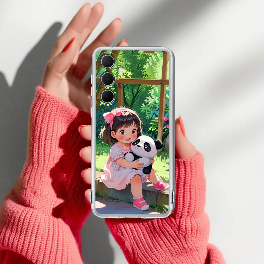 Blush & Panda Transparent Silicon Case For Samsung