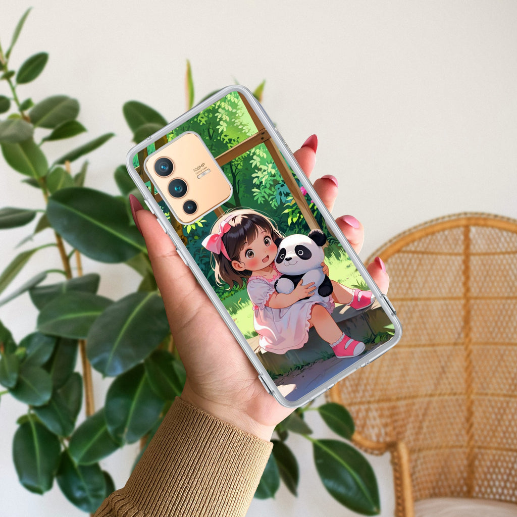Blush & Panda  Transparent Silicon Case For Vivo V23 5G