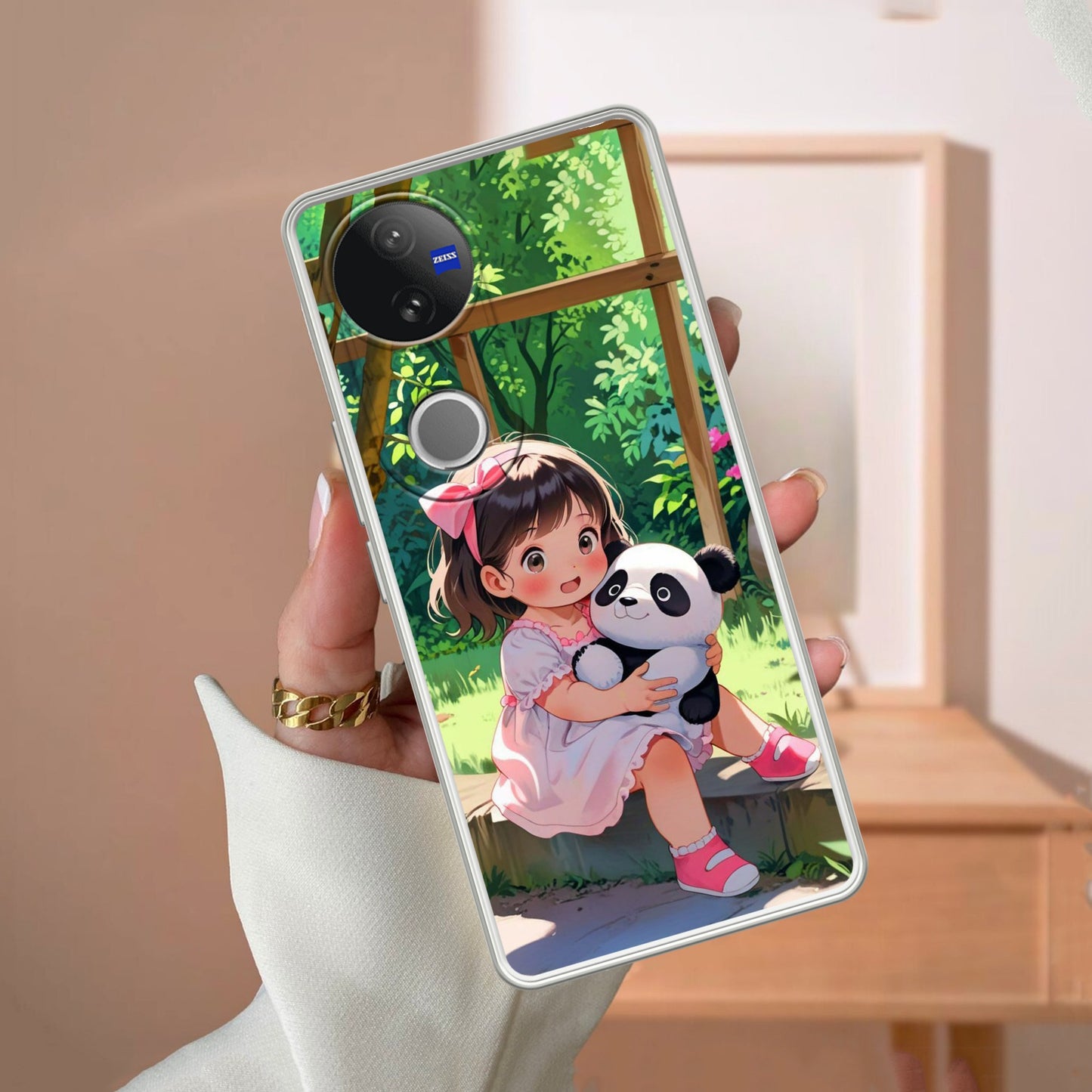 Blush & Panda  Transparent Silicon Case For Vivo