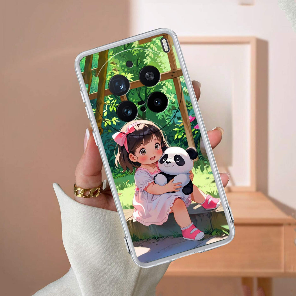 Blush & Panda  Transparent Silicon Case For Vivo X200 Pro 5G