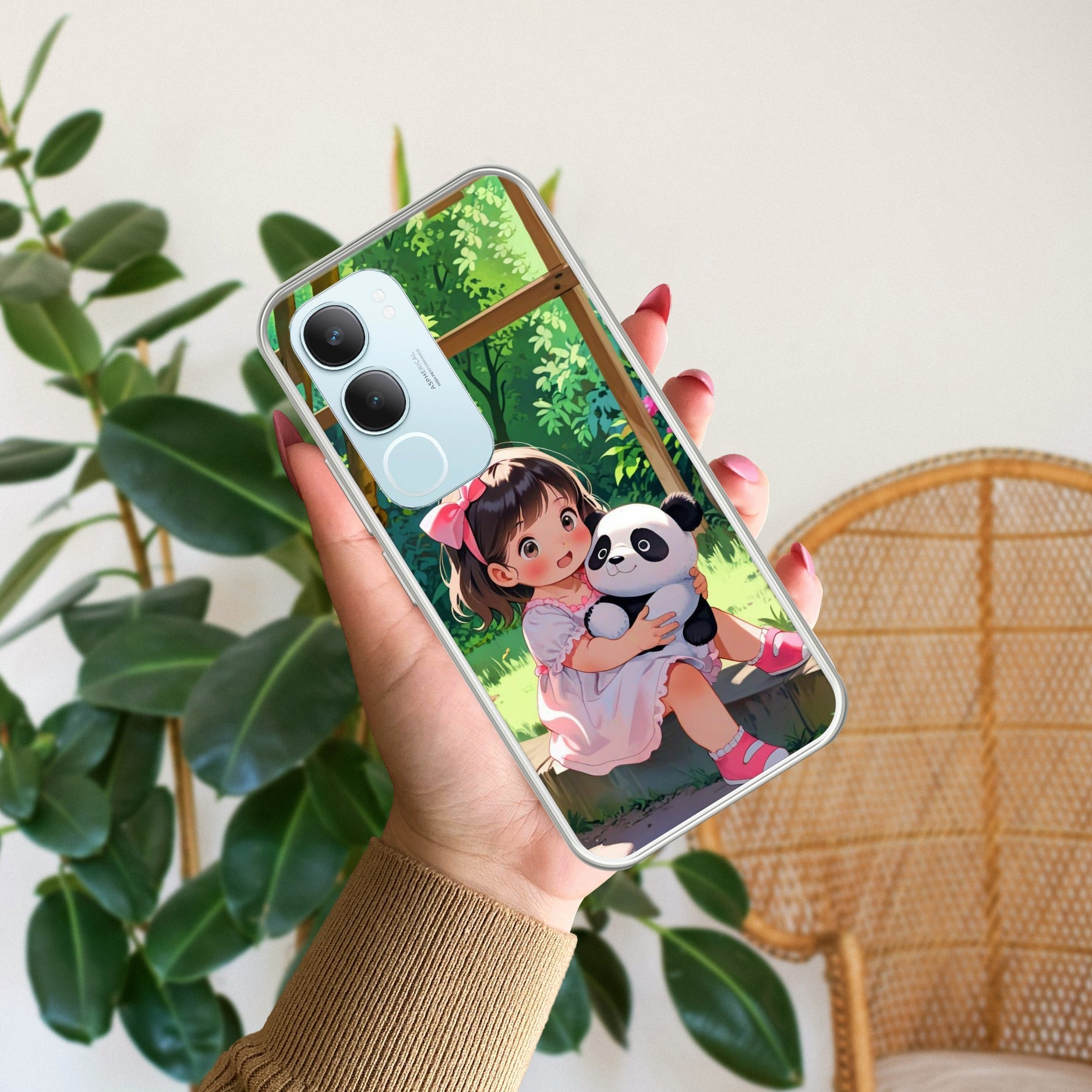 Blush & Panda  Transparent Silicon Case For Vivo Y29 5G