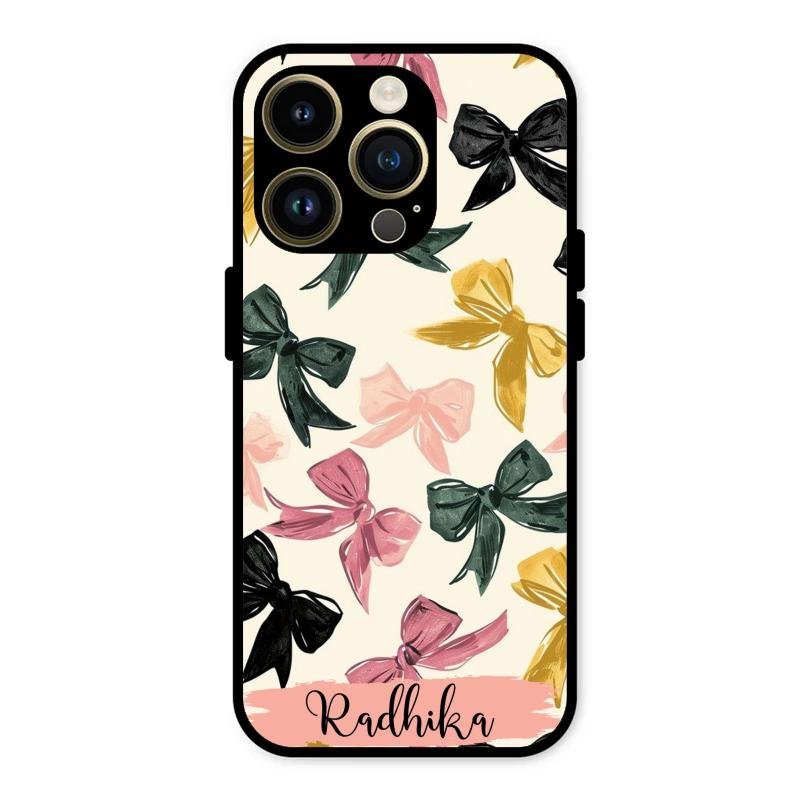 Bow Customize Glass Case Cover For iPhone 14 Pro Max