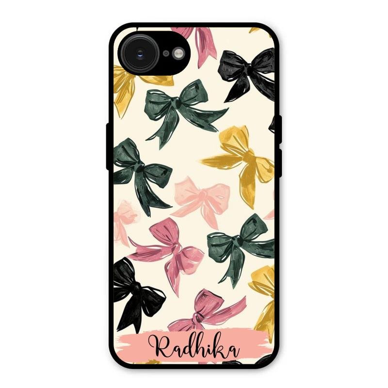 Bow Customize Glass Case Cover For iPhone 16e