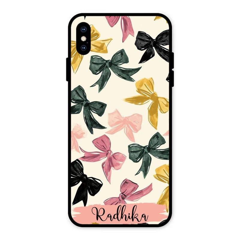 Bow Customize Glass Case Cover For iPhone XS Max