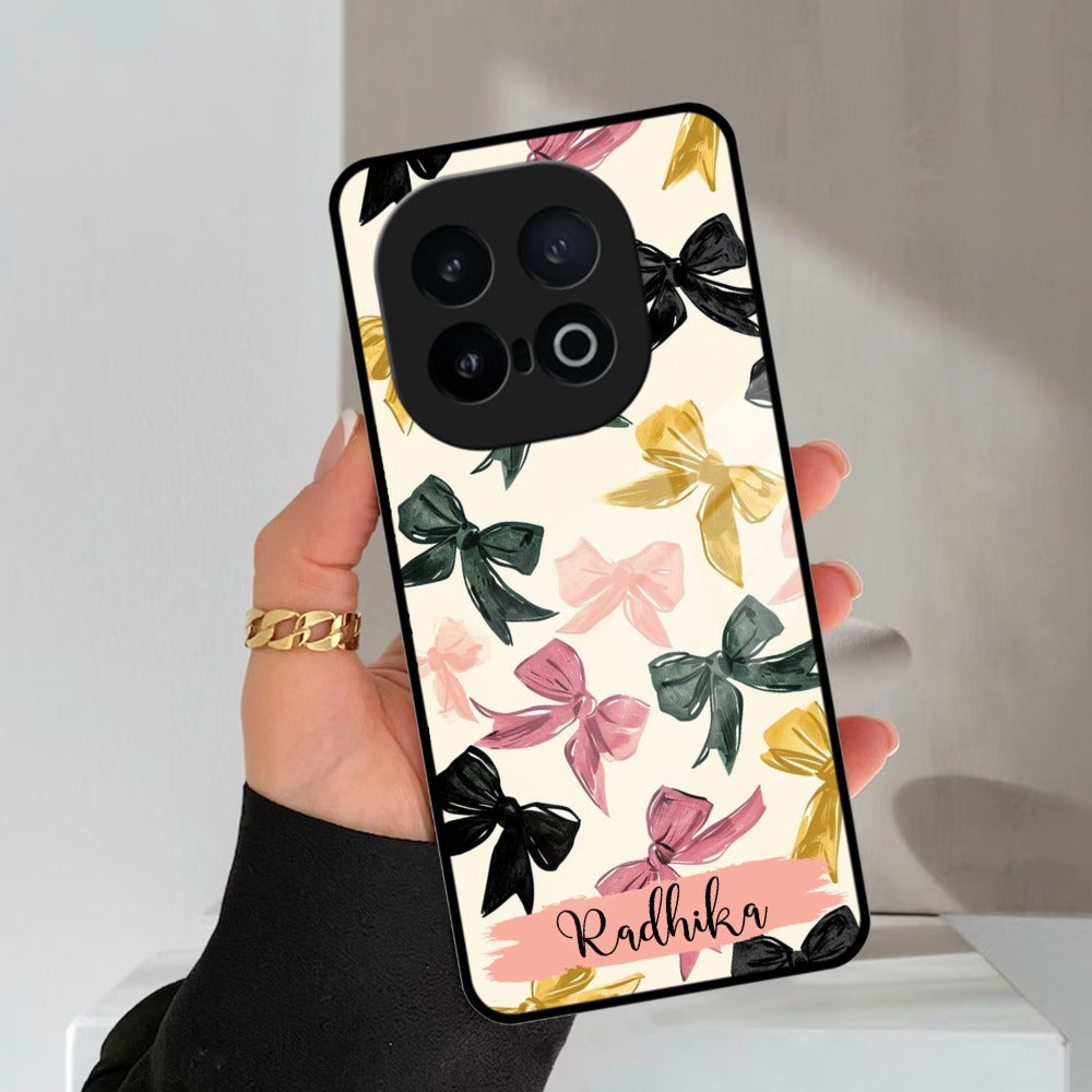 Bow Customize Glass Case Cover For iQOO