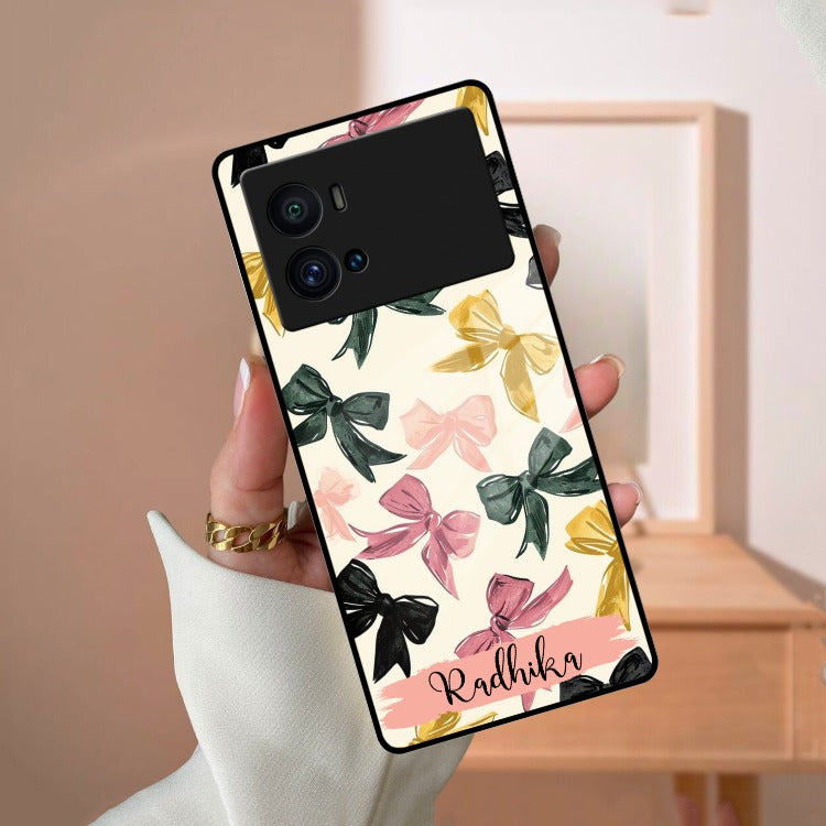 Bow Customize Glass Case Cover For iQOO