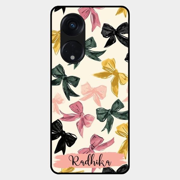 Bow Customize Glass Case Cover For Oppo Reno 8T 5G